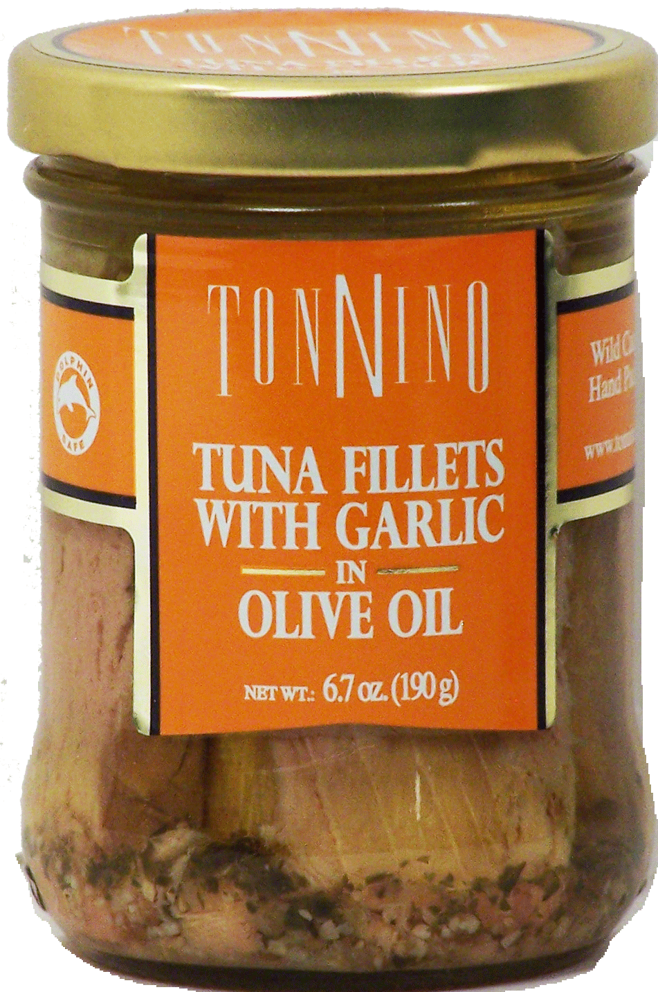 Tonnino  tuna fillets with garlic in olive oil, dolphin safe Full-Size Picture